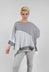 Striped Batwing Jumper in Grey and White