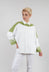 Jumper with Three Quarter Length Sleeves in White and Green