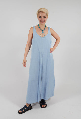 Dress with Split Overlay in Light Blue