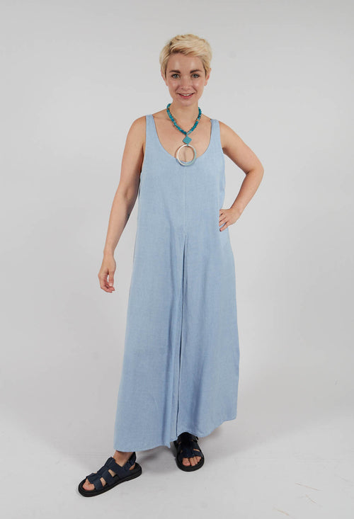 Dress with Split Overlay in Light Blue