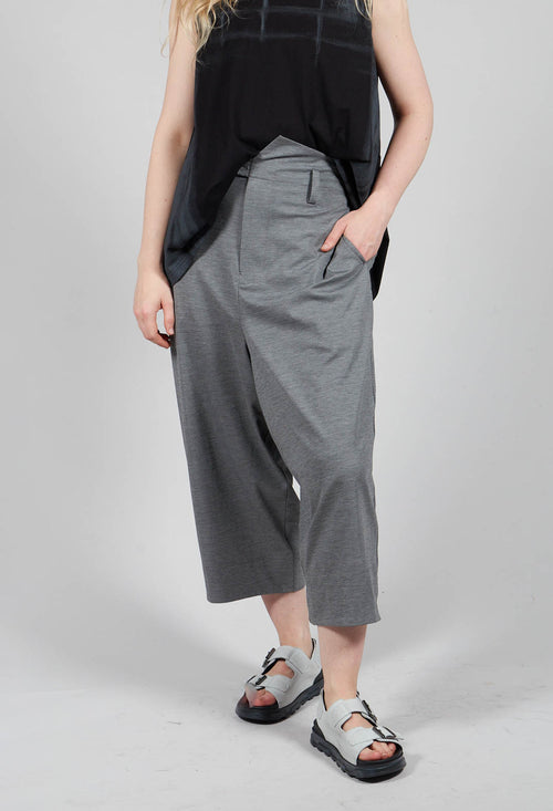 Jersey Stretch Drop Crotch Trousers In Grey