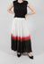Pleated Skirt in White Faded Dye Hem line