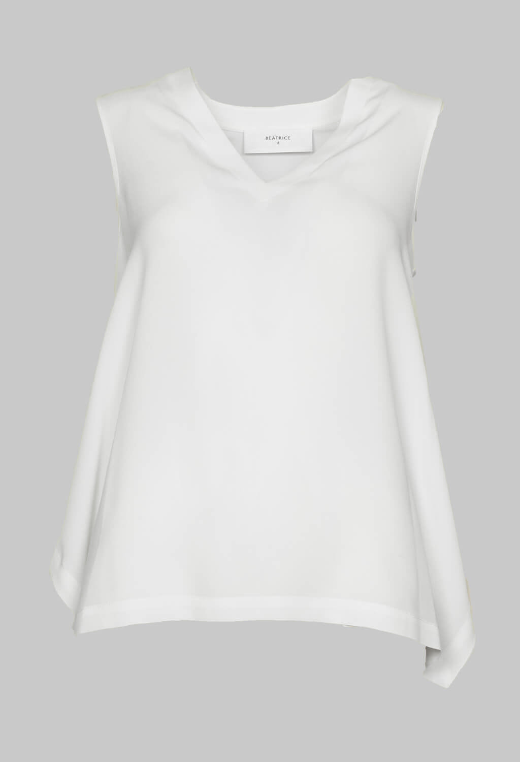 Sleevless V Neck Loose Fit Top in White