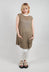 Knitted Tunic Dress with Contrasting Neckline in Green