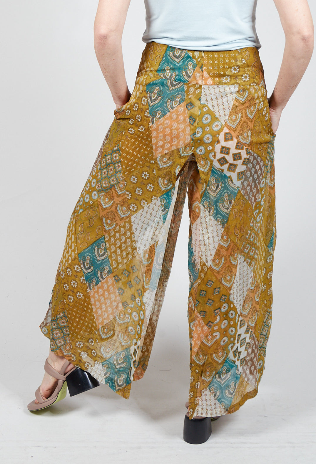 Patch Print Culottes in Green
