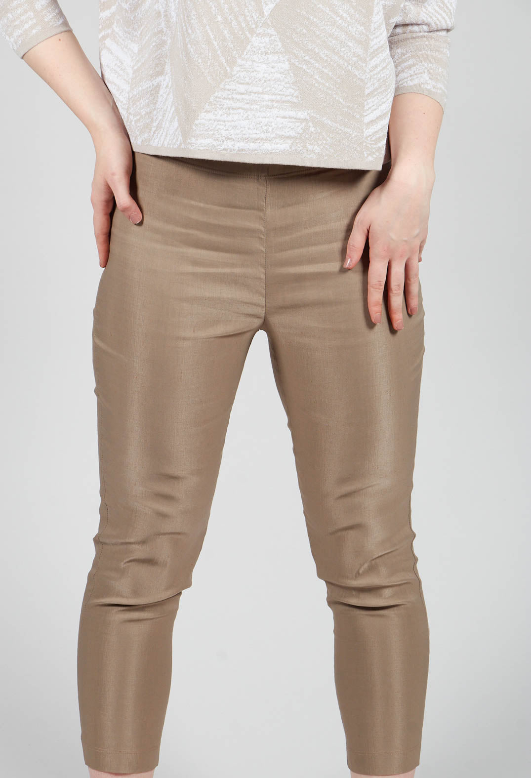 Cropped Pull On Trousers