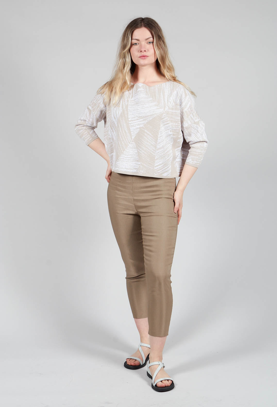 Cropped Pull On Trousers