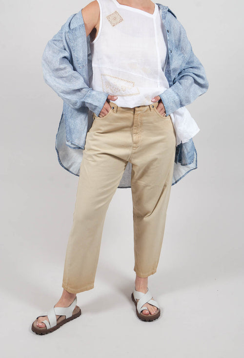 Straight Leg Jeans in Beige Dye Effect