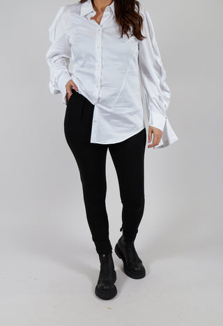 Straight Leg Trousers with Ankle Zip in Black