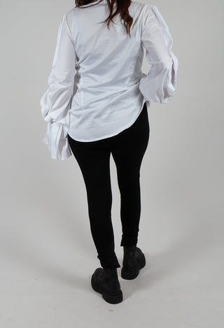 Straight Leg Trousers with Ankle Zip in Black