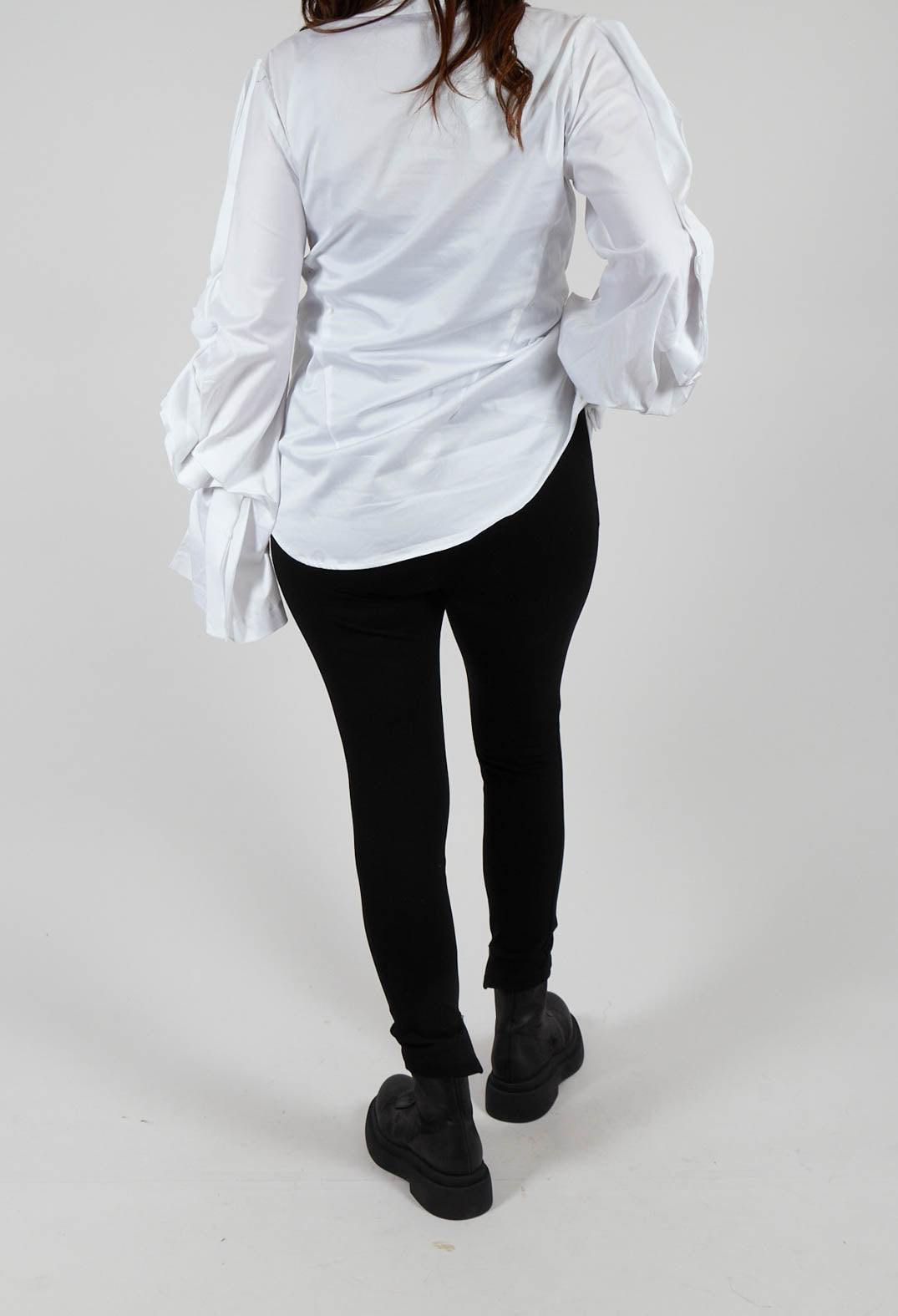 Straight Leg Trousers with Ankle Zip in Black