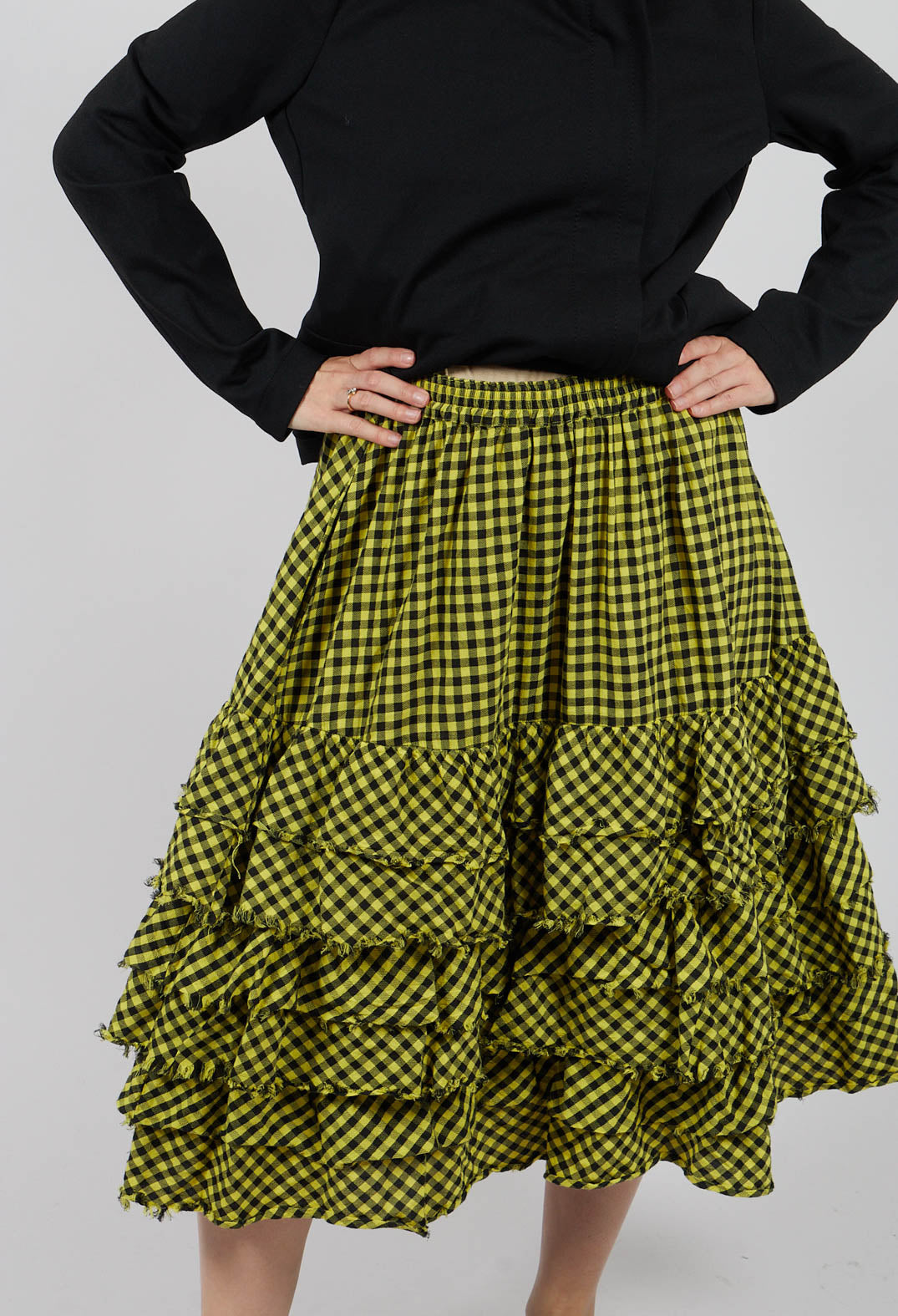 Mitteldeal Skirt in Ingwer Yellow and Black Check