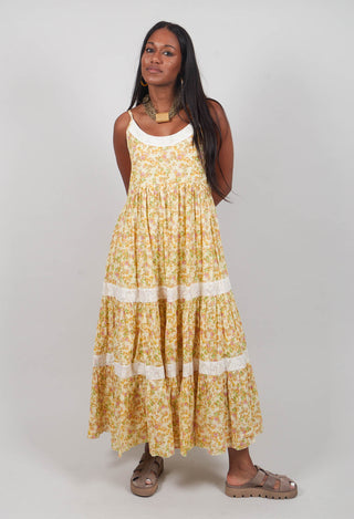 A Line Dress with Thin Straps in Floral Gisele Print