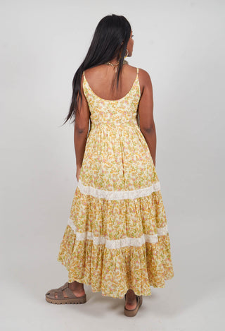A Line Dress with Thin Straps in Floral Gisele Print