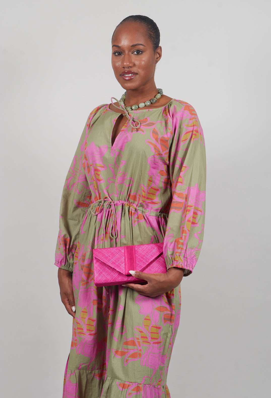 Long Sleeve Mamasita Dress with Pink Floral Print