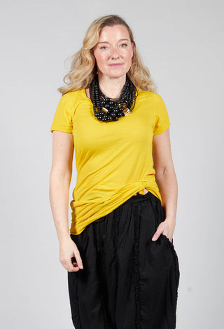 Long Length Short Sleeved T Shirt in Yellow