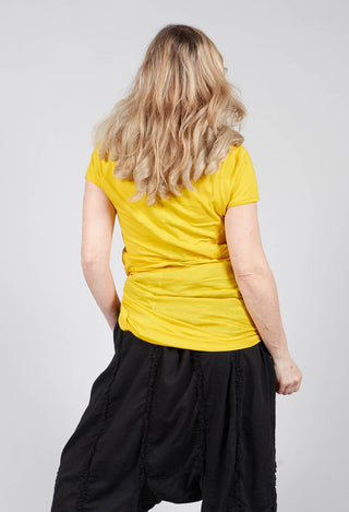 Long Length Short Sleeved T Shirt in Yellow