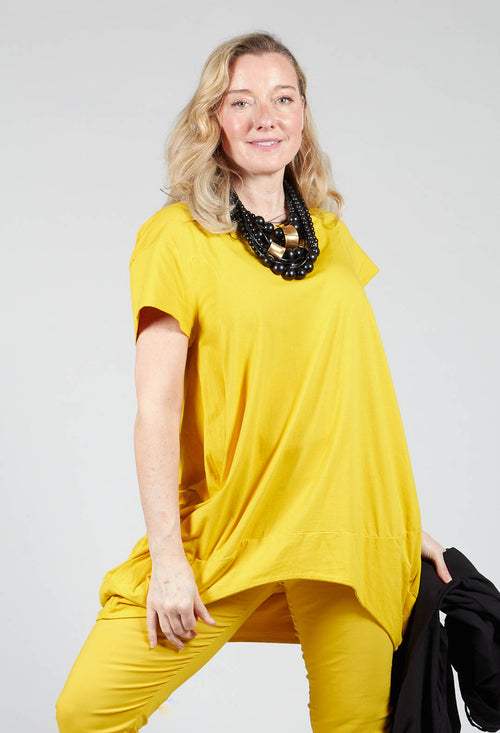 Wide Neck Loose Fit T Shirt in Lemon