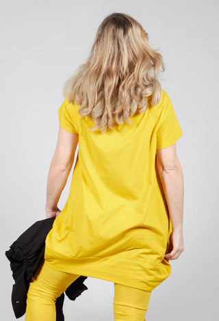 Wide Neck Loose Fit T Shirt in Lemon