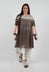 Short Block Dress with Underlayer in Olive Peach