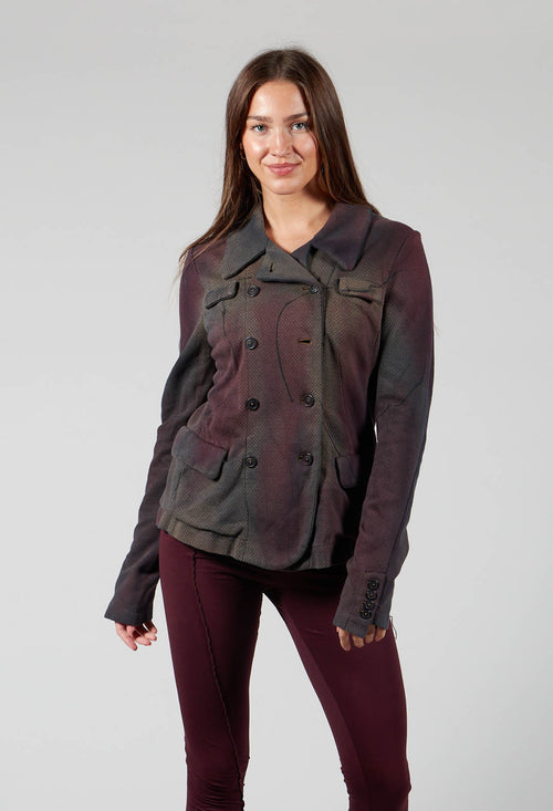 Double Breasted Jacket with Pointed Collar in Kobalt Paint