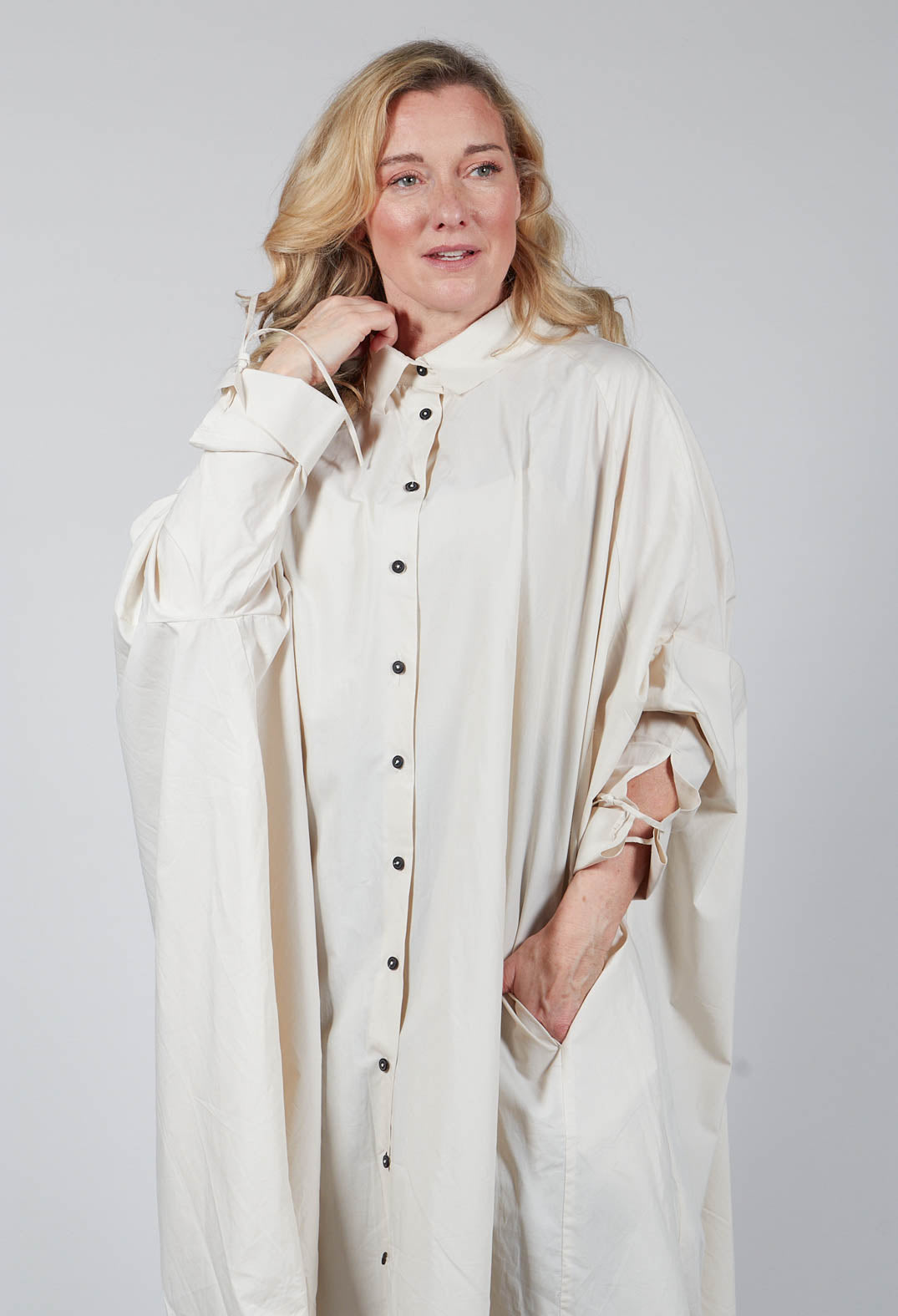 Oversized Batwing Shirt in Ivory