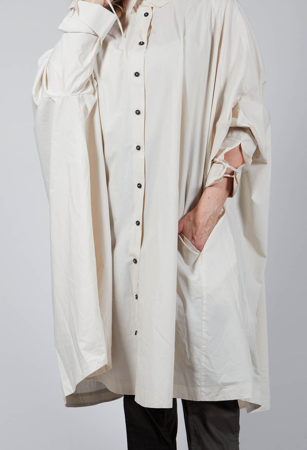 Oversized Batwing Shirt in Ivory