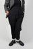 Dropcrotch Trousers with Contrasting Hem in Black