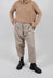 Wide Leg Dropcrotch Trousers in Beige