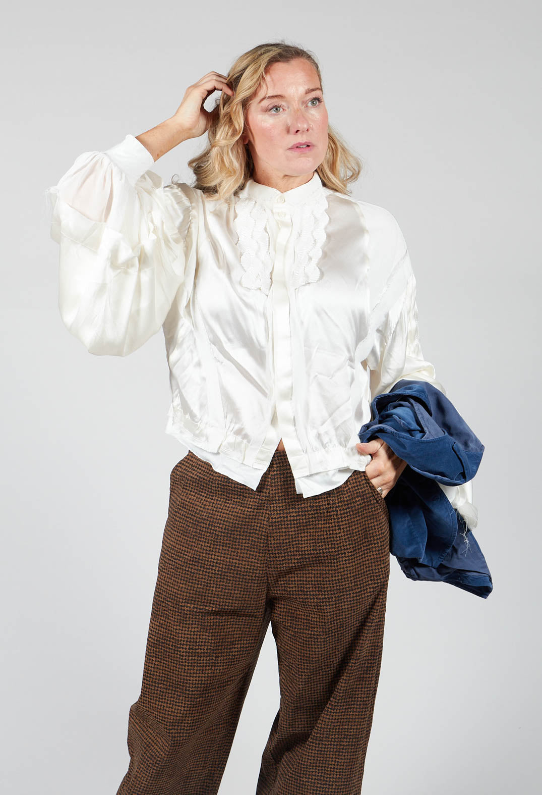 Silk off on sale white blouse