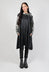 Leather Look A Line Dress in Black