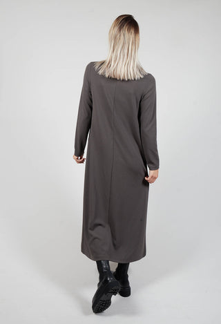 Long Sleeve Dress with Asymmetric Seam Detail in Grey