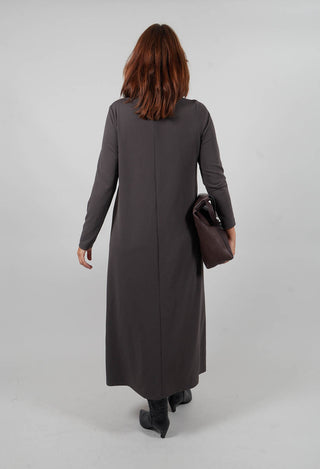 Long Sleeve Dress with Asymmetric Seam Detail in Grey