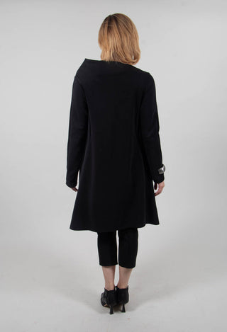 Long Sleeve Dress with Boat Neck in Black