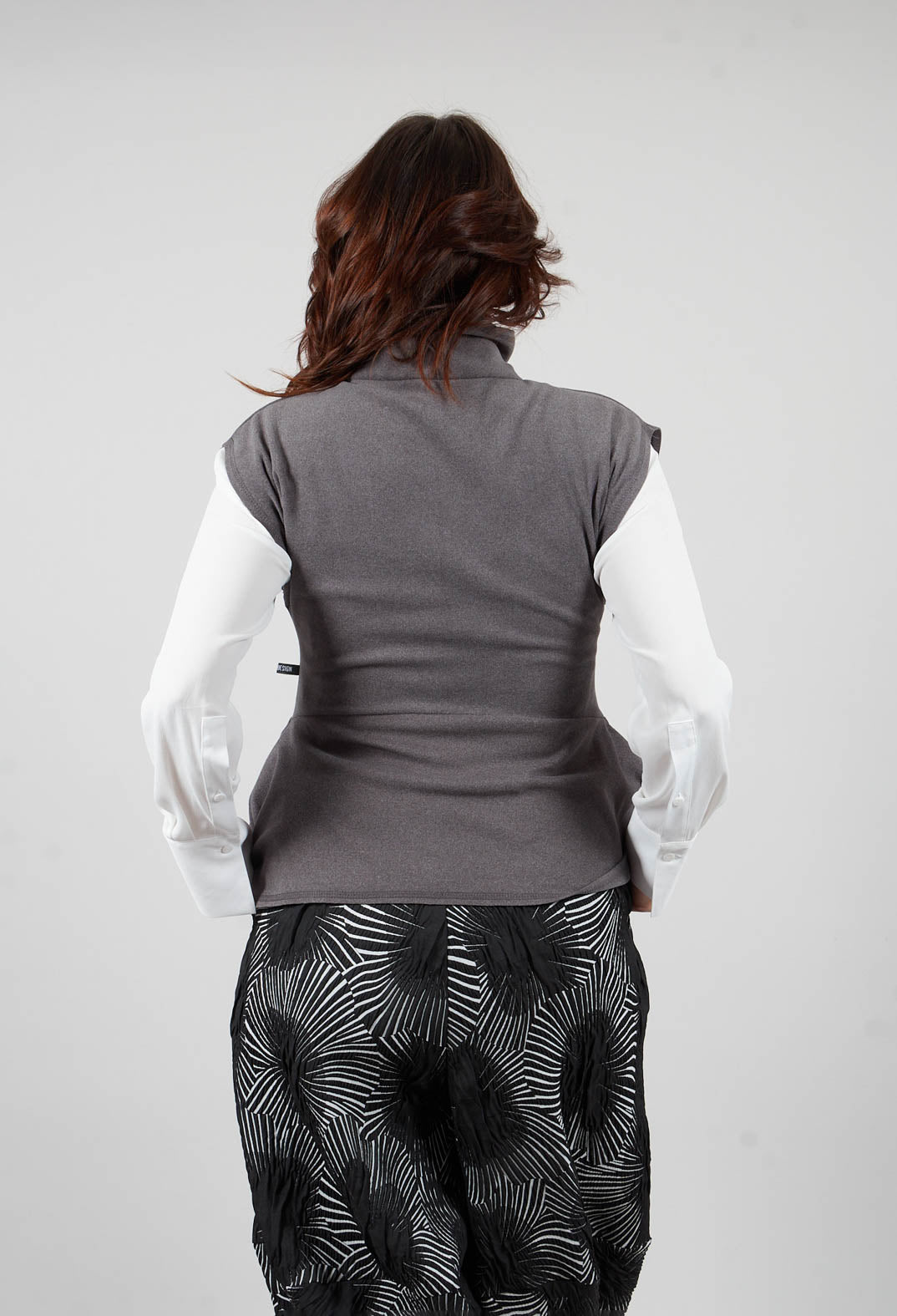 Sleeveless Pemplum Top in Grey