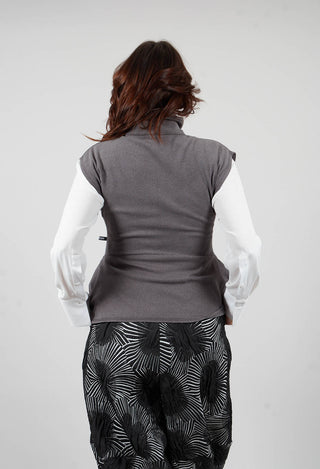 Sleeveless Pemplum Top in Grey