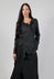 Asymmetric Hem Jacket with Grey Black Print