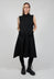 Sleeveless A Line Dress with Front Zip in Black