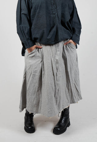 Crinkled Melange Organic Lining Midi Skirt