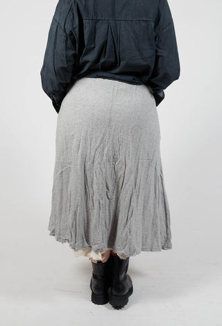 Crinkled Melange Organic Lining Midi Skirt
