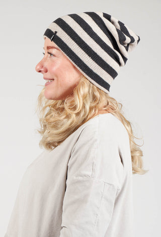 Striped Hat in Almost Black