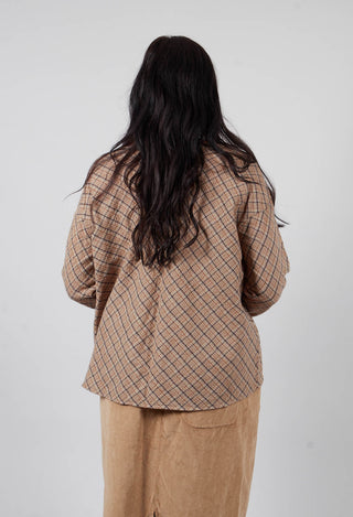 Top with Tartan Wool in Beige