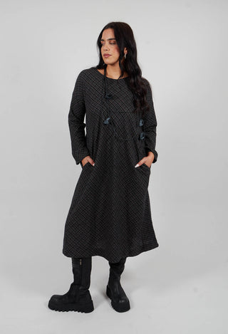 Tartan Wool T Dress in Black