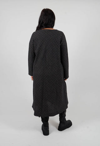 Tartan Wool T Dress in Black