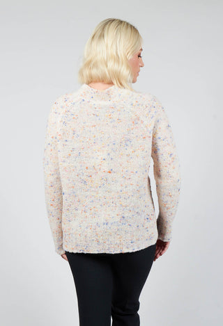 Round Neck Flared Jumper in Multicolour