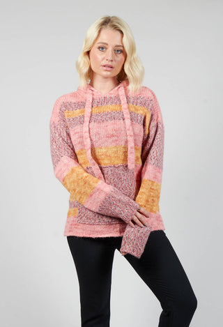 Striped Melange Sweatshirt in Pink