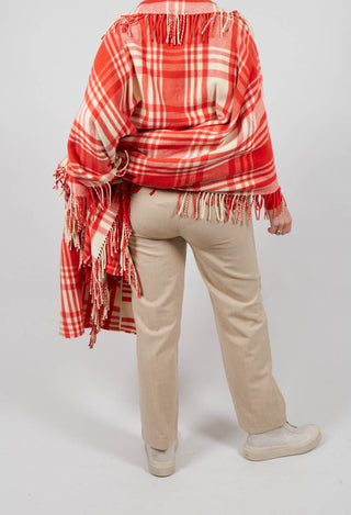 Straight Trousers with Milan Stitching in Beige