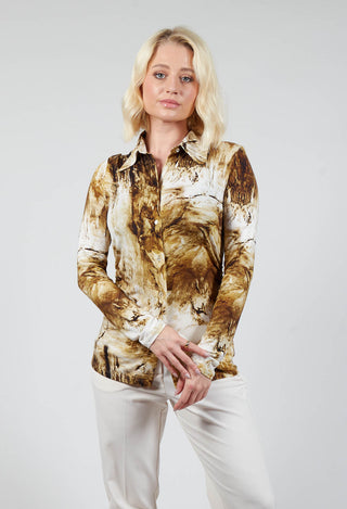 Jersey Shirt with Amber Marble Print