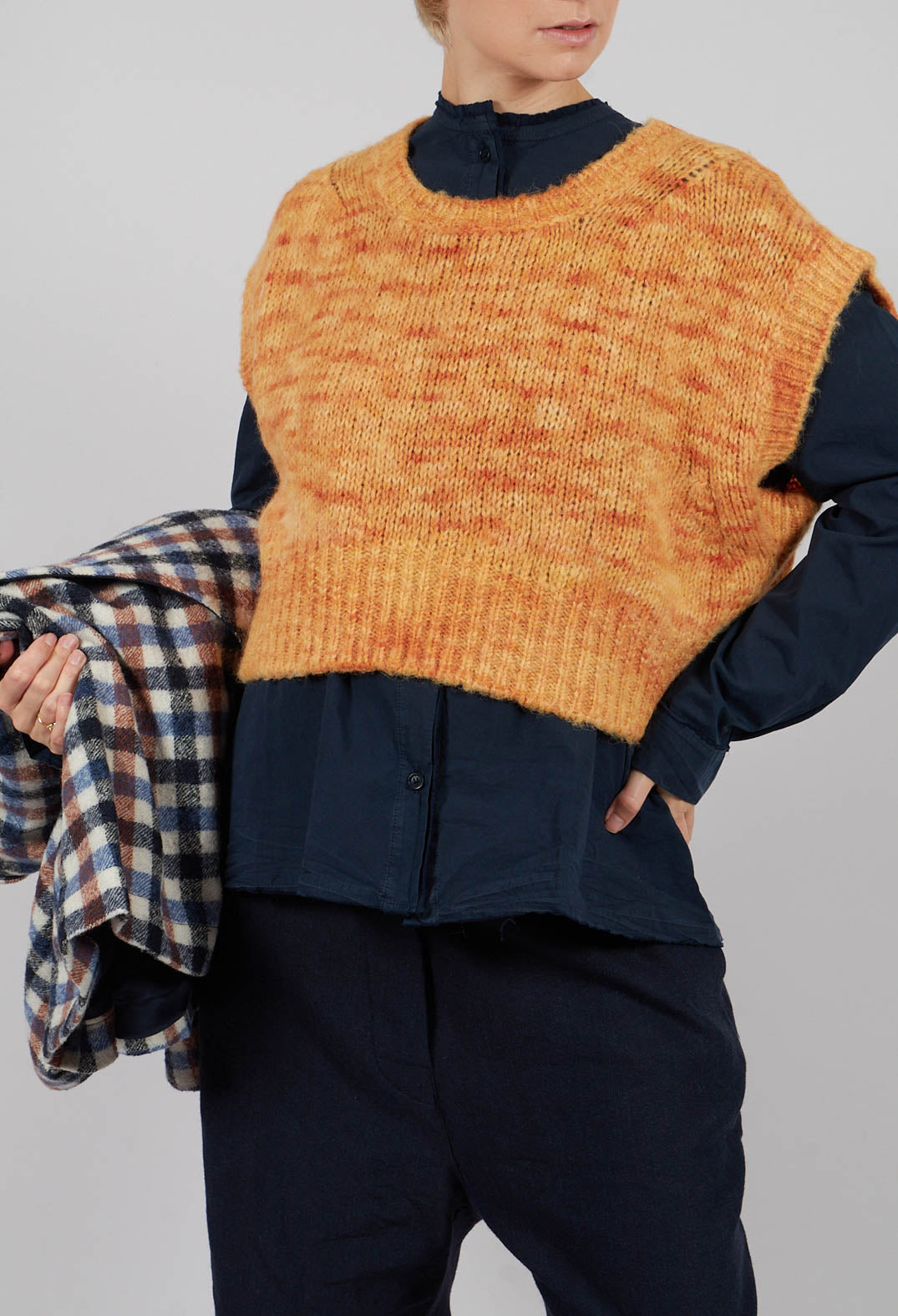 Knitted Vest in Orange