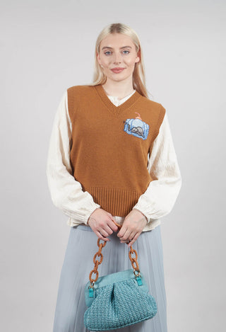 Knitted Vest with Elephant Detail